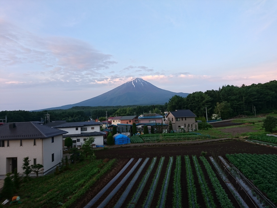 吉野荘　早朝の富士山