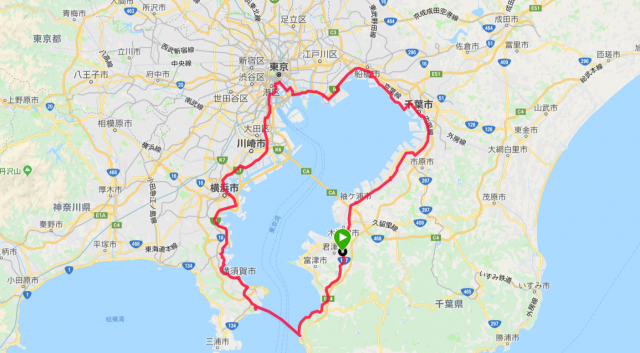夏の東京湾1周サイクリングの試走に行って来ました